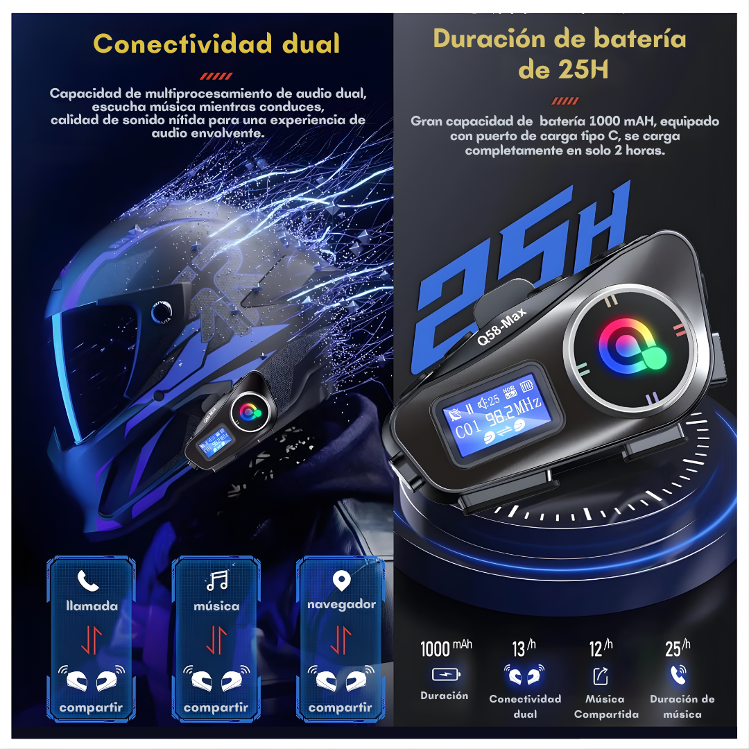Combo Duo Intercomunicador Q58 max