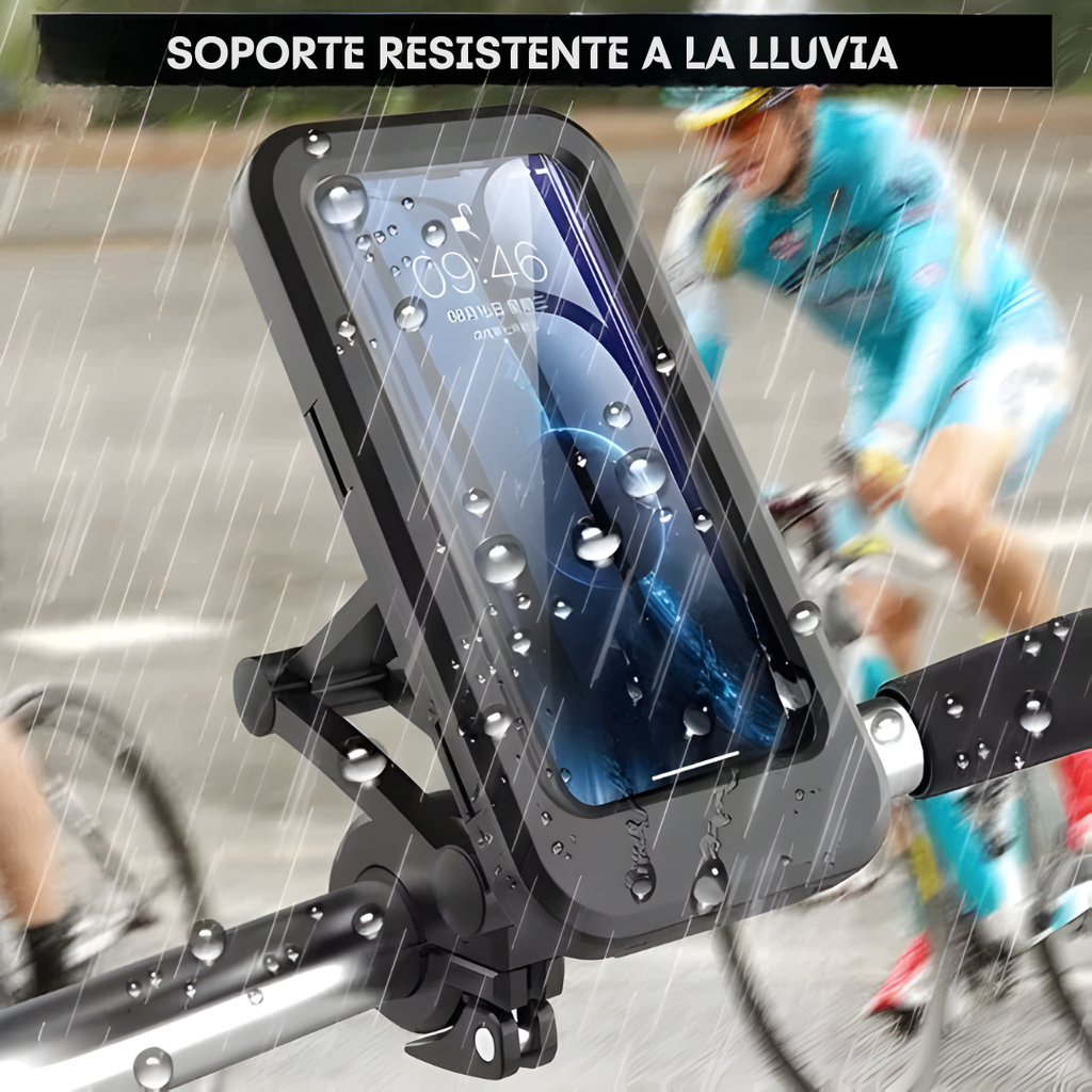 Soporte de celular impermeable con sistema antirrobo (imantado) para moto