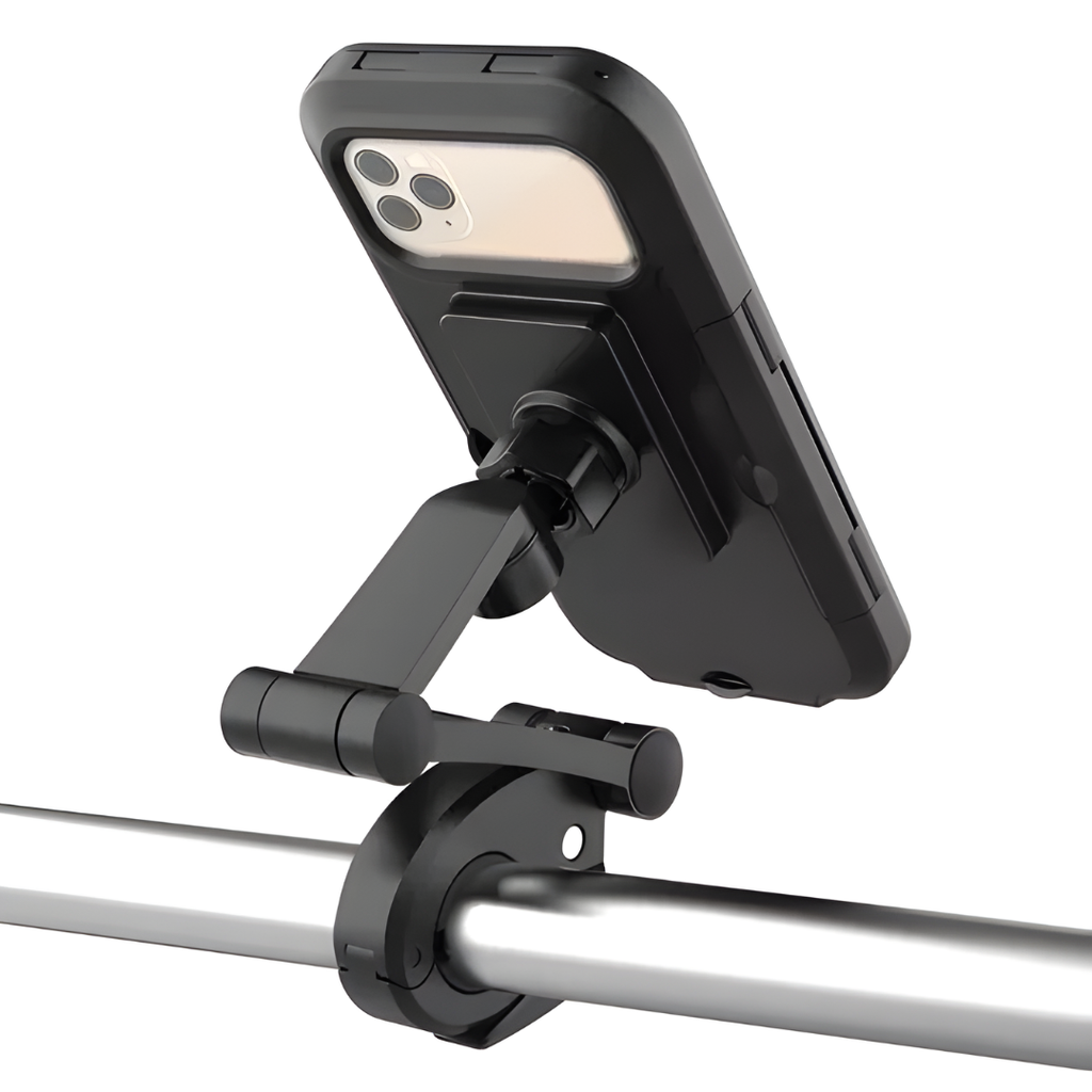 Soporte de celular impermeable con sistema antirrobo (imantado) para moto