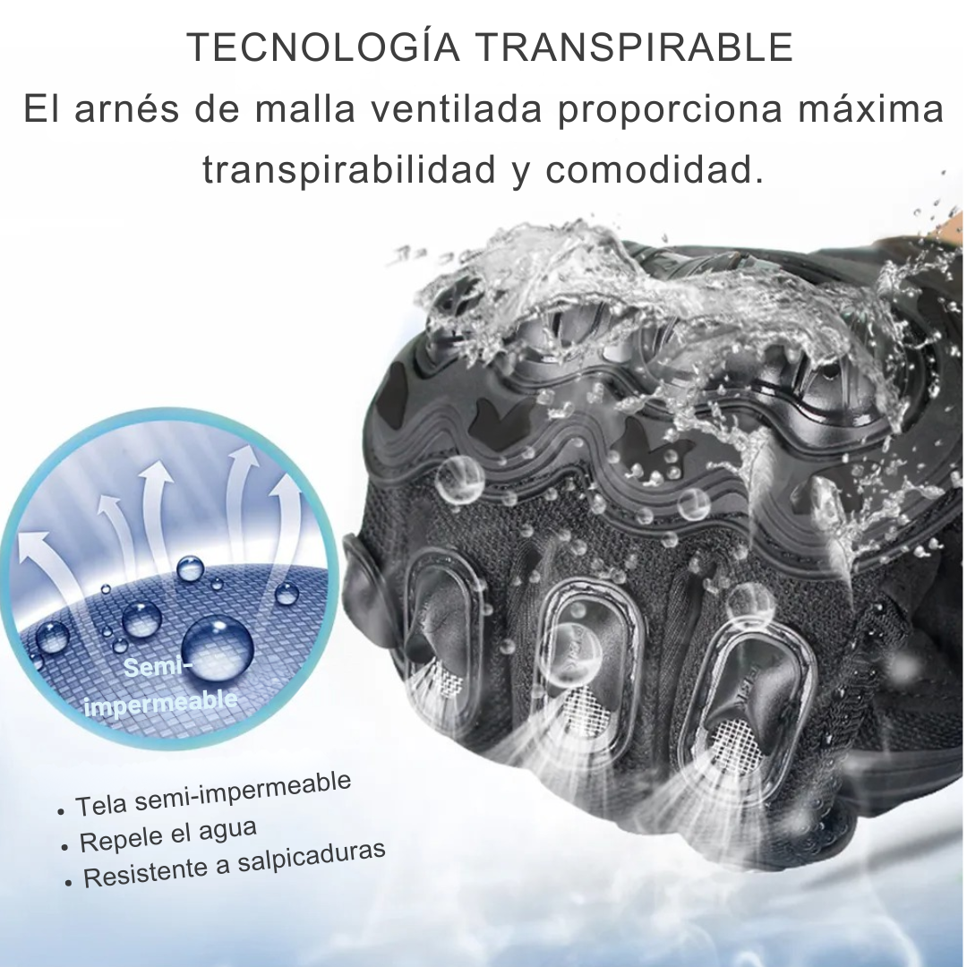 Guantes para motocicleta resistencia al agua, táctil para celular y protección.